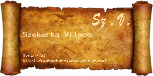 Szekerka Vilmos névjegykártya
